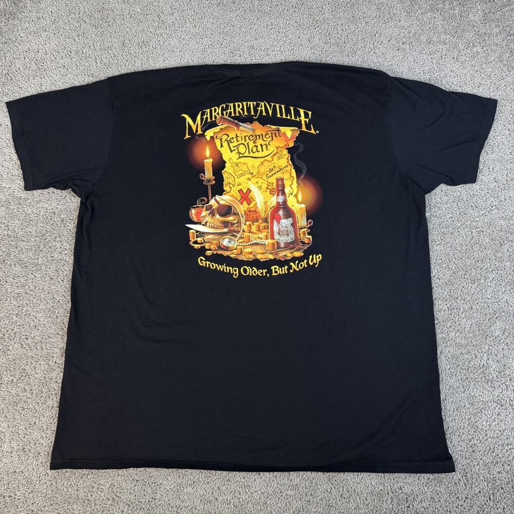 Margaritaville Shirt Mens 3XL Black Retirement Plan Graphic Crew Neck Tagless
